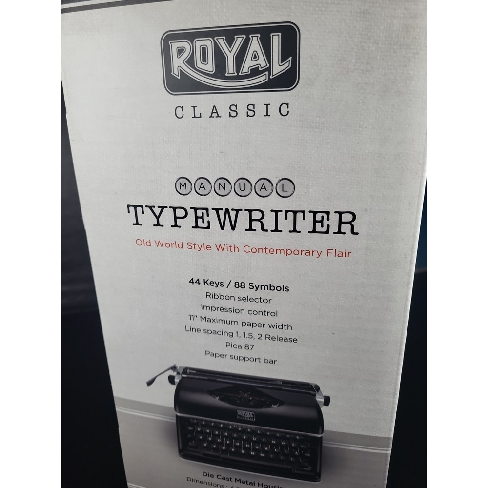 Royal Classic Manual Typewriter Black Open Box New Condition*sealed Inside Box - Picture 11 of 14
